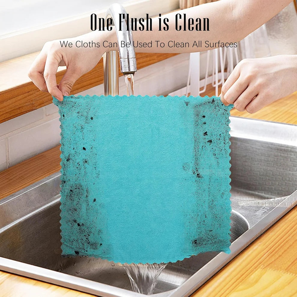 Super Absorbent Microfiber Dish Cloths – Reusable Kitchen & Home Cleaning Towels (BUY 10 GET 10 FREE | Random colors)
